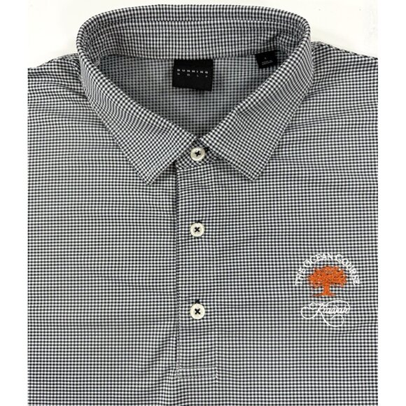 Dunning Golf Mens Polo Shirt Size Large Navy Check Kiawah The Ocean Course